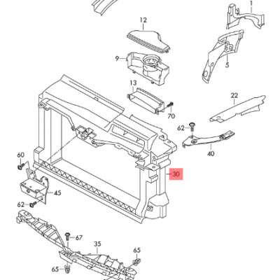 RADIATOR SUPPORT VW SCIROCCO 2009-2018/1K8805588B