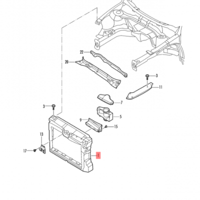 RADIATOR SUPPORT VW JETTA 2011-2015/5C6805588F