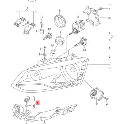 BRACKET VW POLO 2011-2018 | 6R0941511