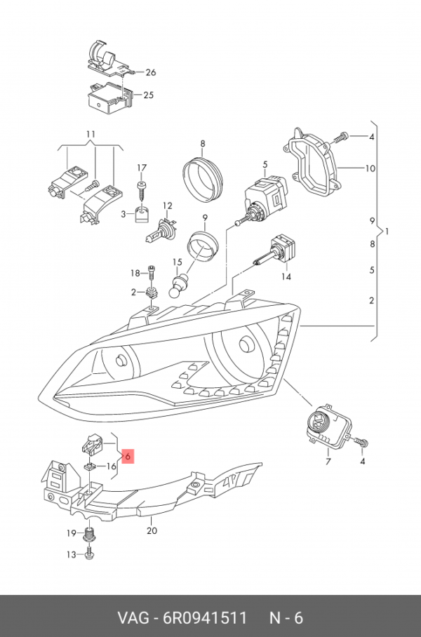 BRACKET VW POLO 2011-2018 | 6R0941511 - Image 2