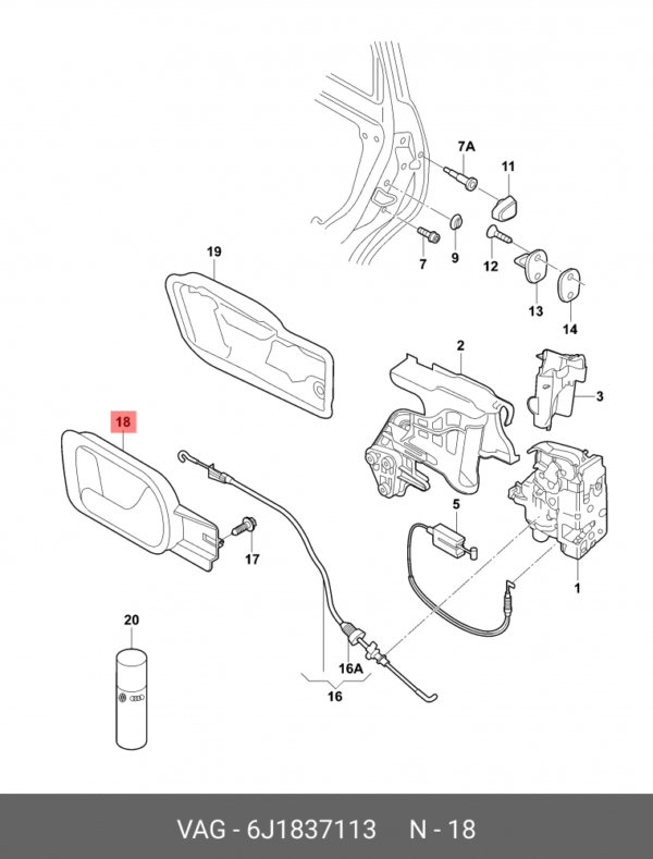 INNER DOOR HANDLE SEAT IBIZA 2009-2011 CHROME L | 6J1837113 - Image 2