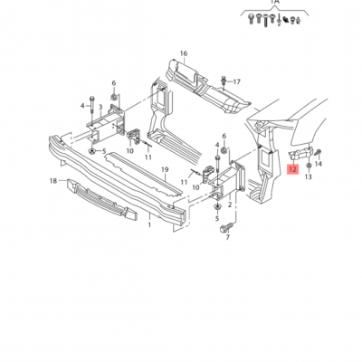 BRACKET FOR FRONT BUMPER AUDI A5 2012-2017 L | 8T0807283C