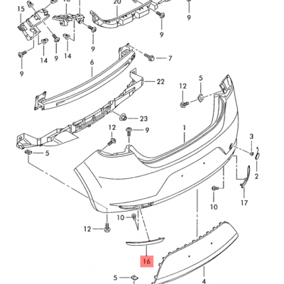 REFLECTOR SEAT LEON 2006-2013 L | 1P0945105D